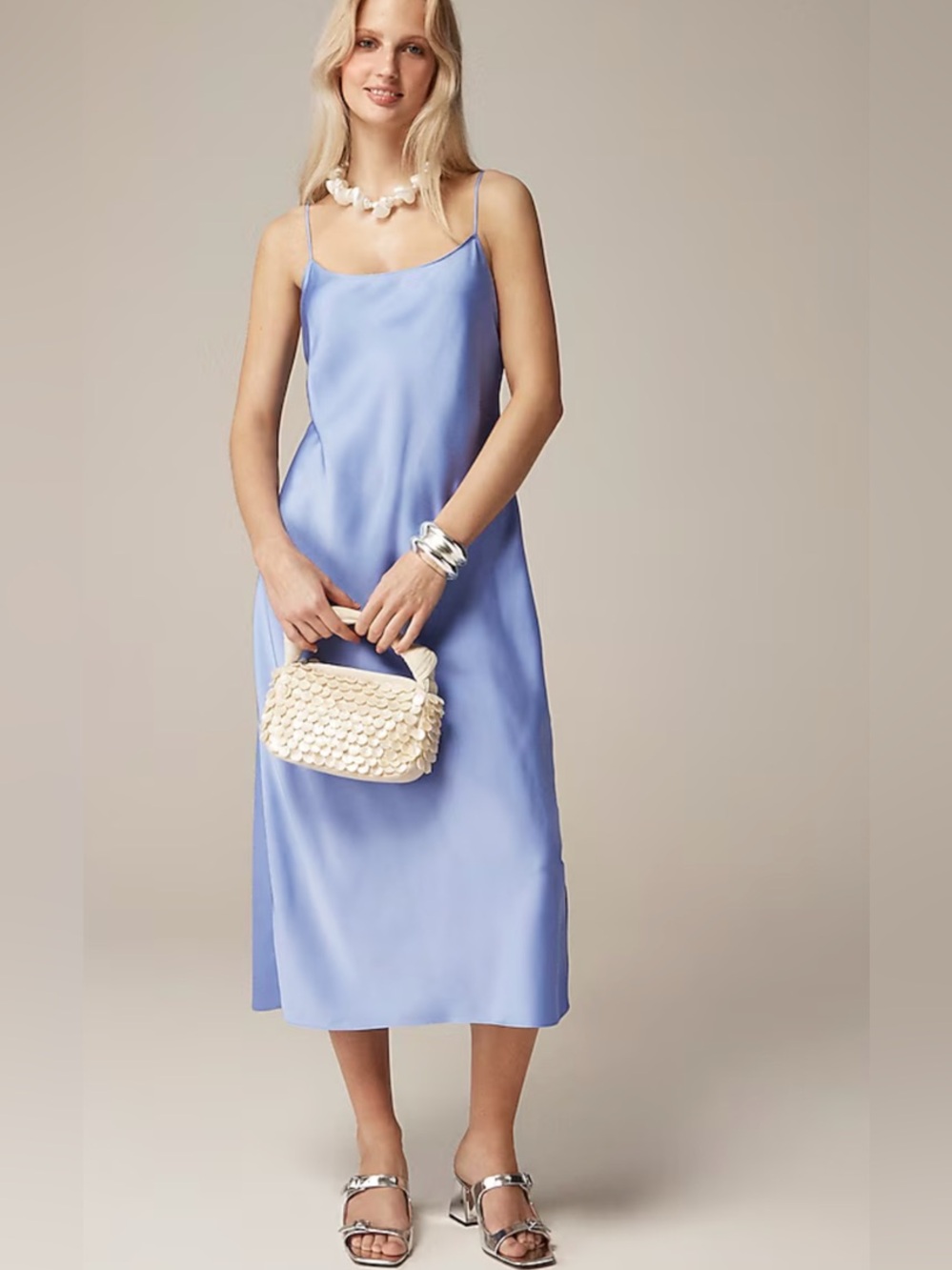 NWT J Crew Gwyneth Slip Dress in Light Blue